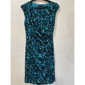 Connected Dress 14 Blue Circles Faux Wrap  Sleeveless‎ Career Church